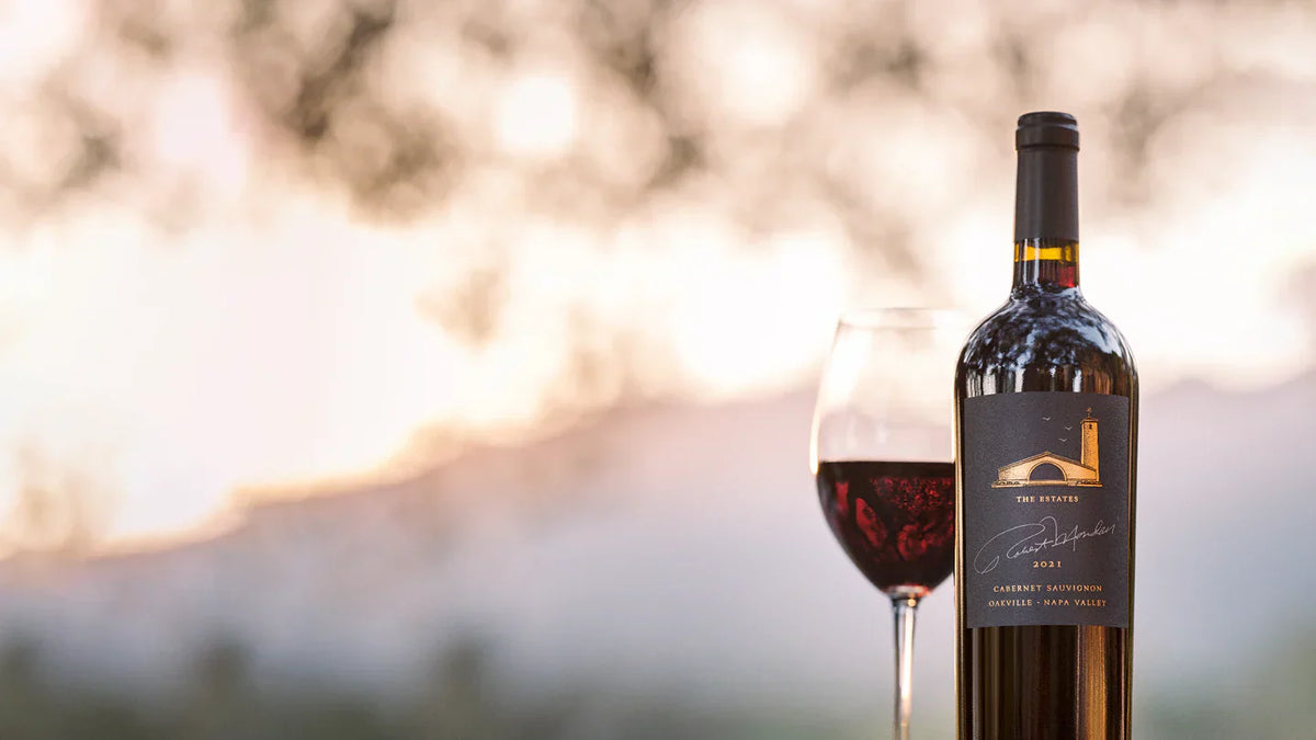 Robert Mondavi bottle and glass of wine